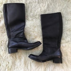 Dark brown leather boots